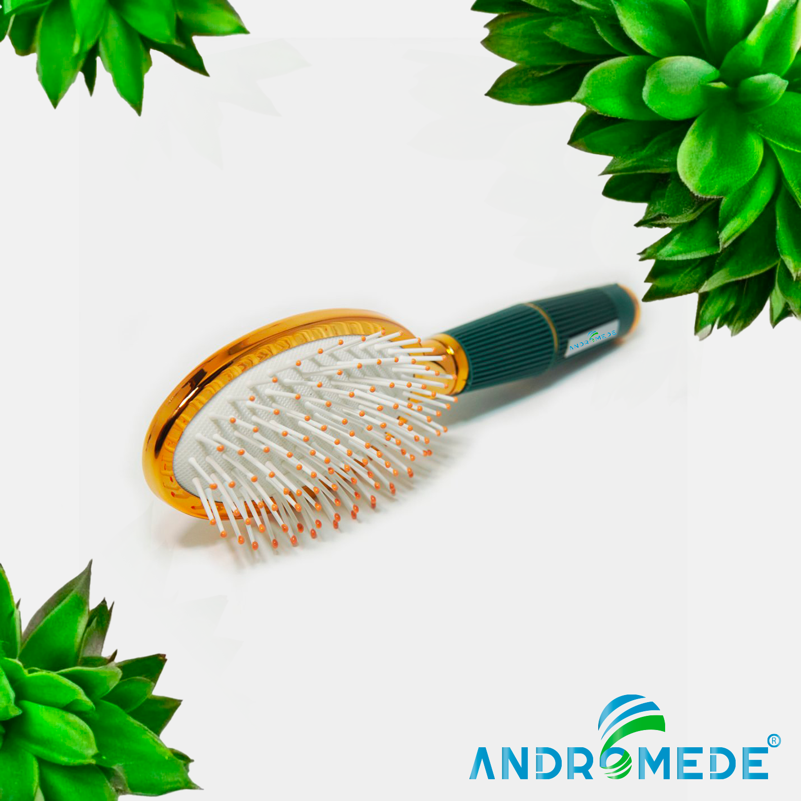 Brosse à cheveux ovale composé de poils en nylon .