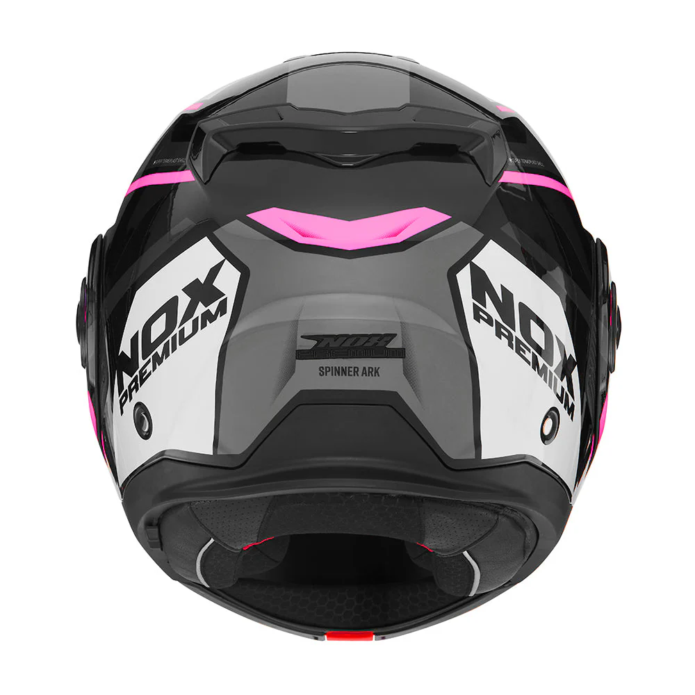 NOX PREMIUM CASQUE MODULABLE SPINNER ARK BLANC ROSE NOIR