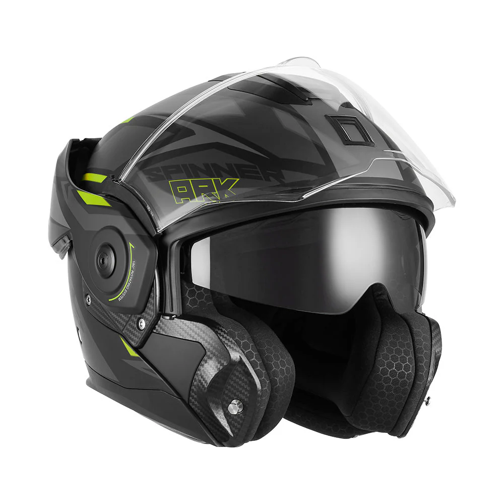 NOX PREMIUM CASQUE MODULABLE SPINNER ARK NOIR MAT JAUNE