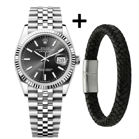 ساعة رجالية راقية  + سوار جلدي هدية 🎁