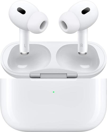 سماعات ابل ايربودز برو 2023 (الجيل الثاني) مع حافظة ماج سيف (USB-C)، داخل الأذن، ابيض