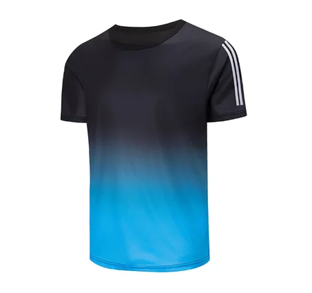 4/5/6pcs Four Seasons Men's Short Sleeve Gradient Speed Drying T-shirt for Youth Sports Running Comfortable Casual Loose Top
