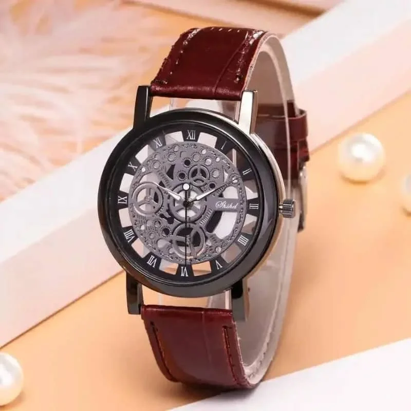 Seton-Montre-bracelet en cuir à quartz pour hommes