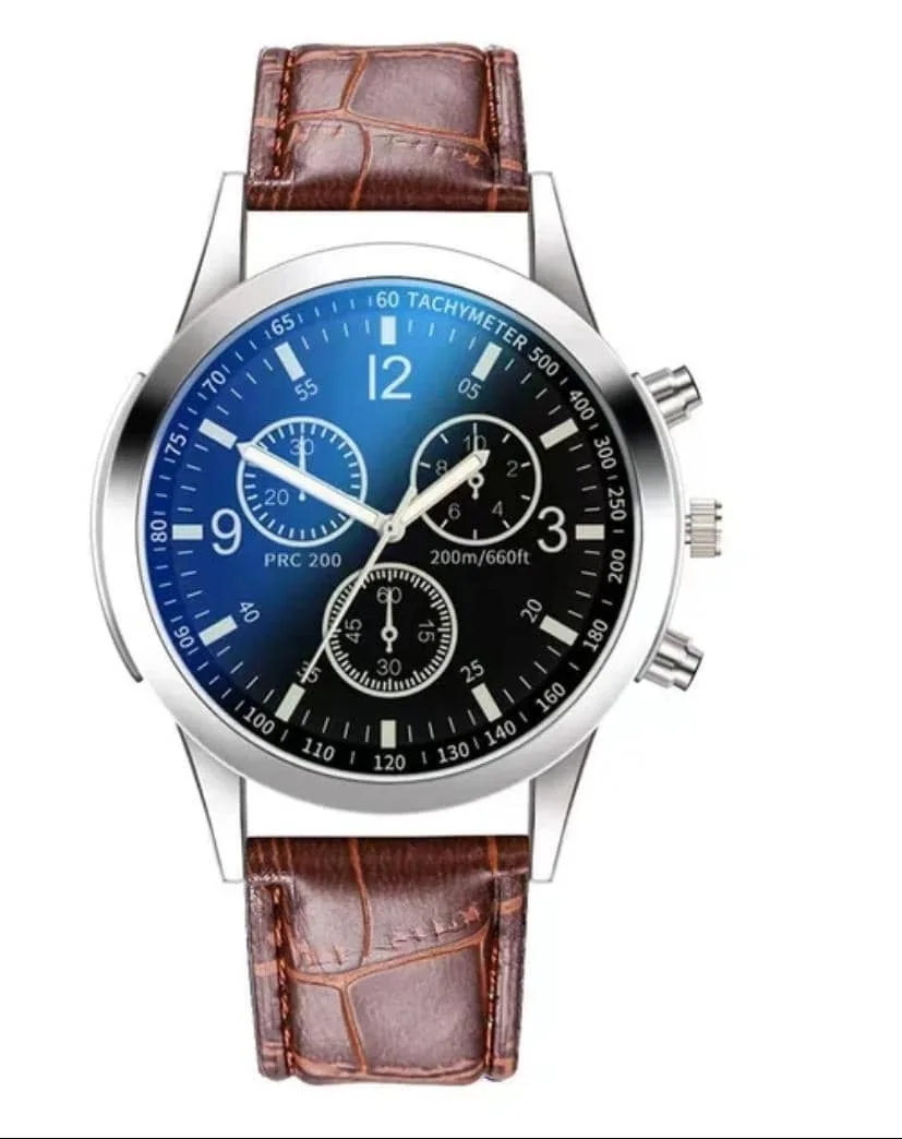 Montre ronde Blu-ray pour homme