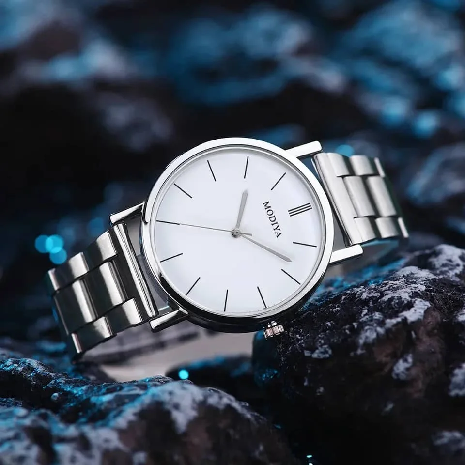 Montre à quartz décontractée en acier inoxydable pour homme