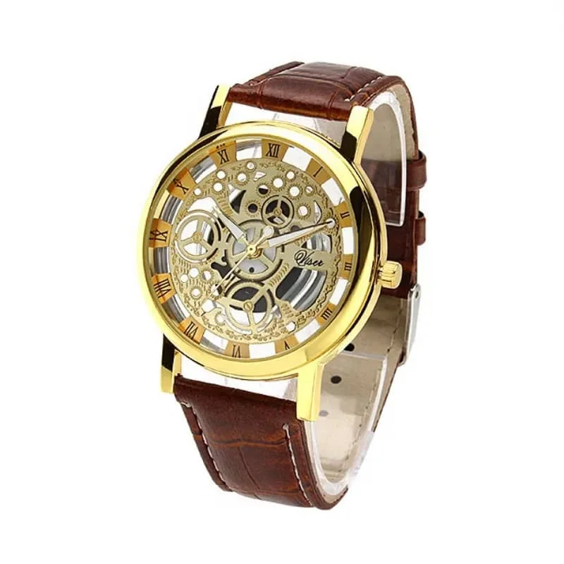 Seton-Montre-bracelet en cuir à quartz pour hommes