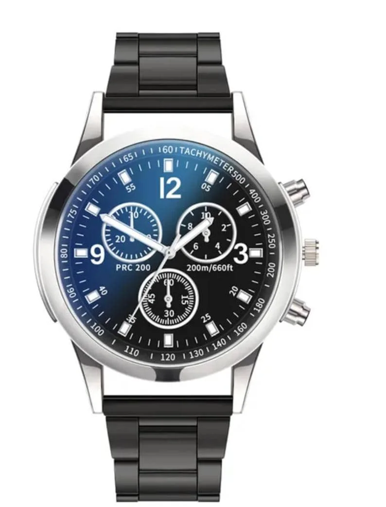 Montre ronde Blu-ray pour homme