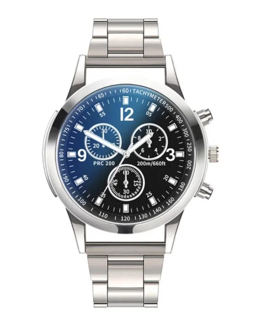 Montre ronde Blu-ray pour homme