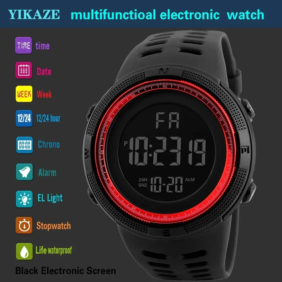 YIKAZE-Montre-bracelet de sport militaire pour hommes
