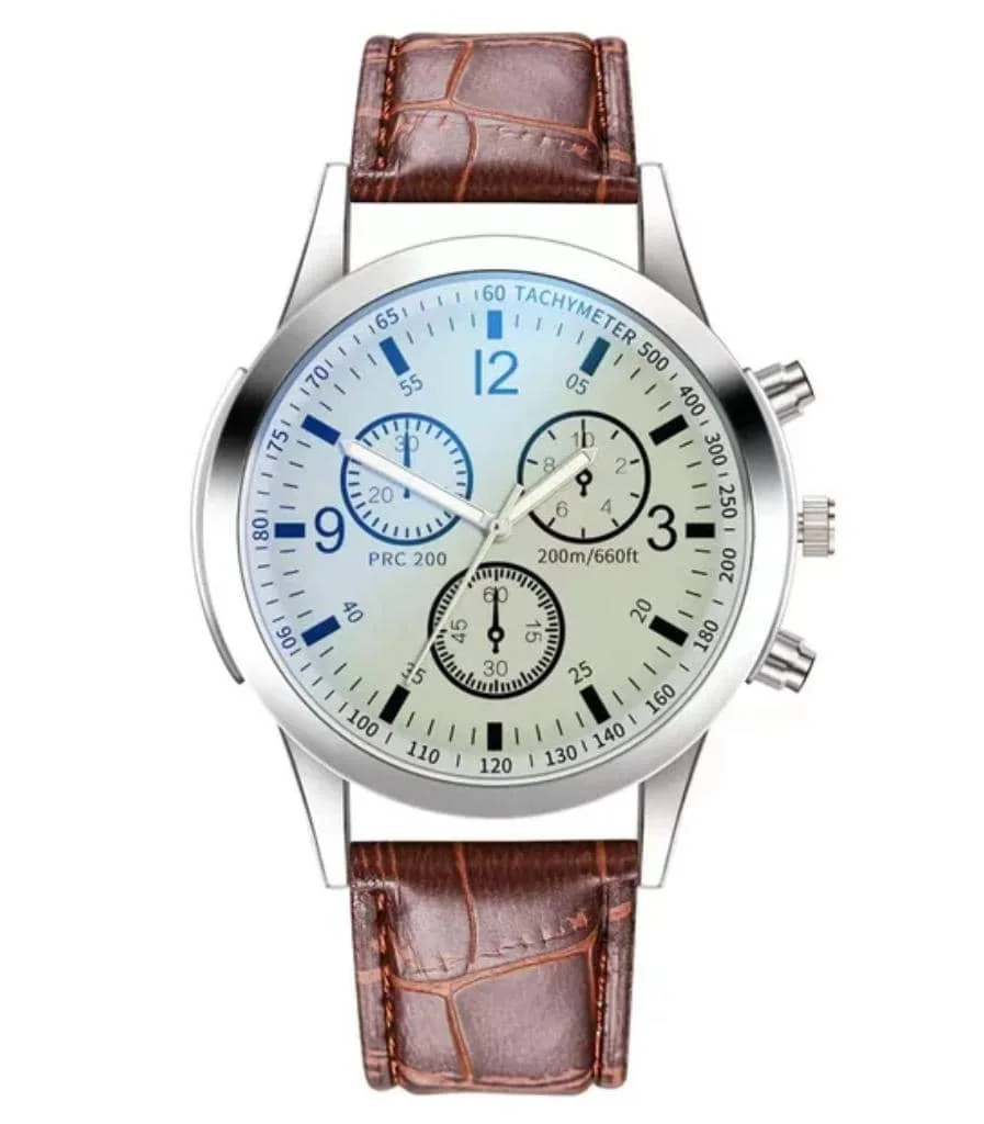 Montre ronde Blu-ray pour homme
