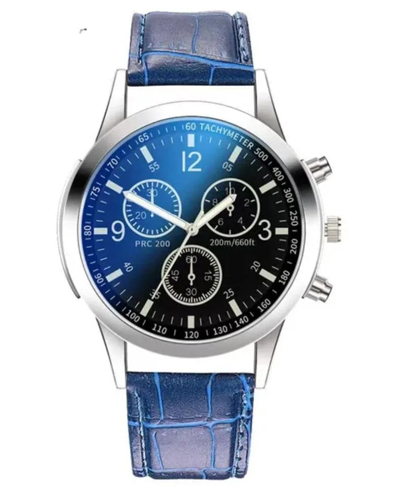 Montre ronde Blu-ray pour homme