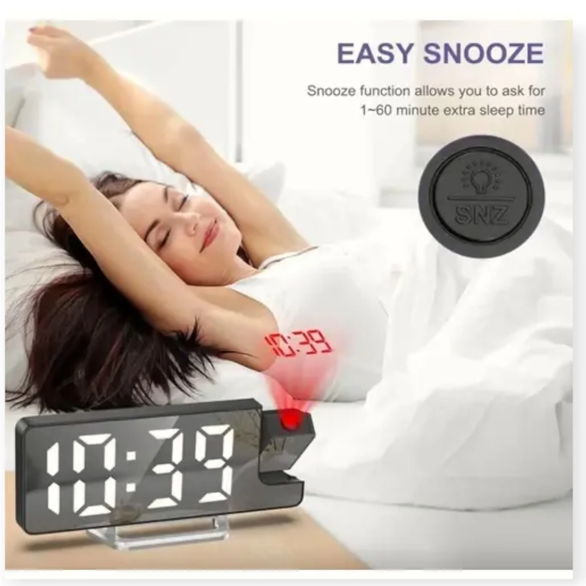 LED Digital Projection Clock الساعة الرقمية LED DCX-673