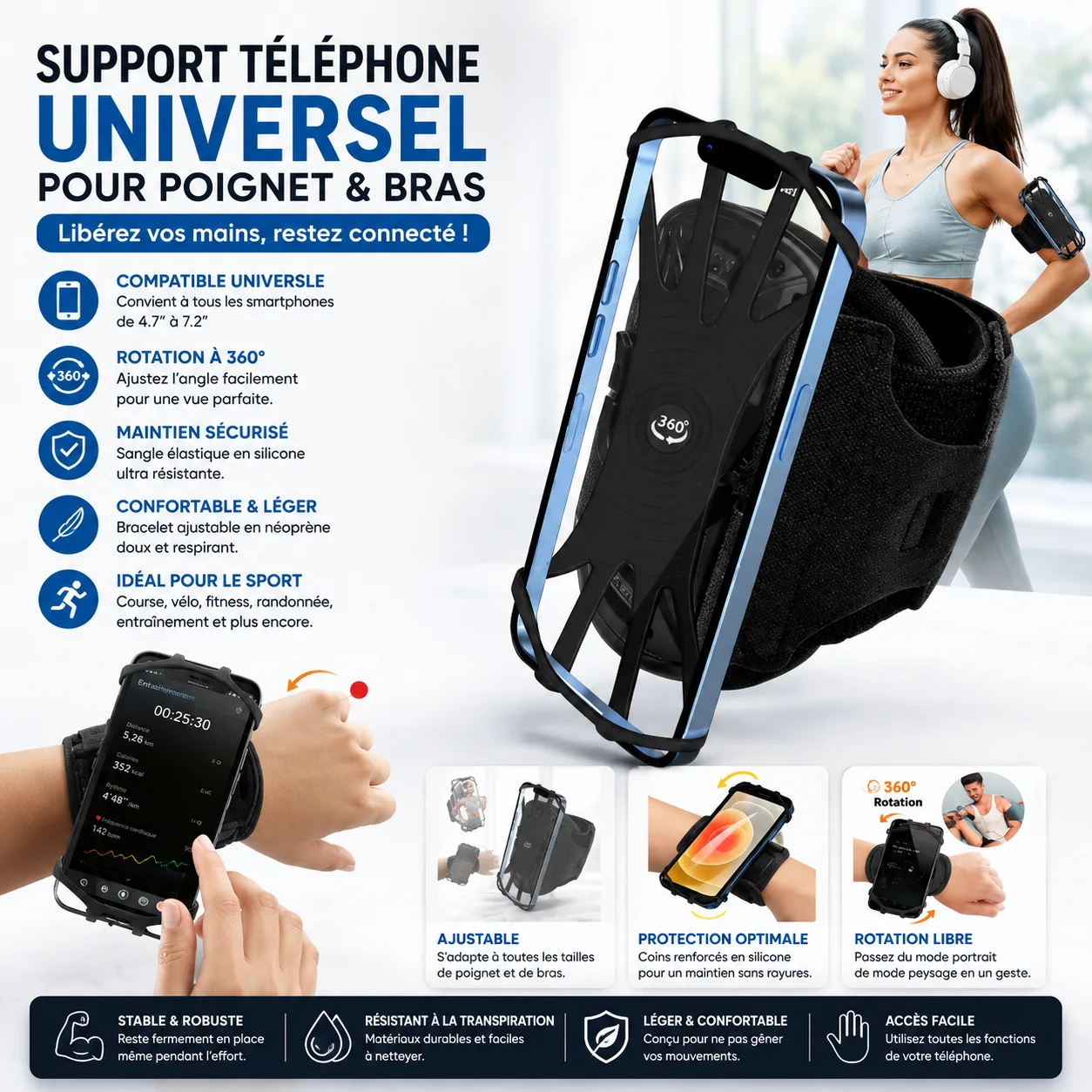 Support Téléphone Poignet & Bras