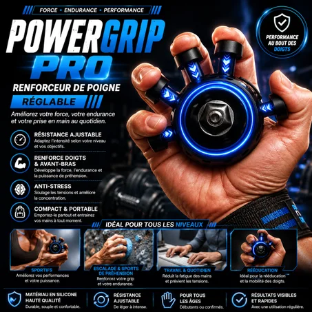 PowerGrip Pro – Renforceur de Poigne Réglable