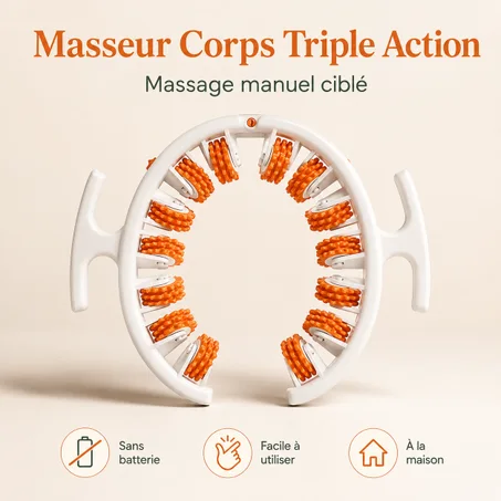 Masseur Corps Triple Action pour une Peau Visiblement Plus Lisse