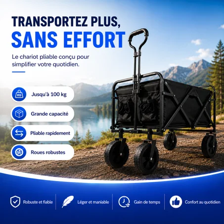 CHARIOT PLIABLE MULTIFONCTION Transportez plus. Fatiguez-vous moins.