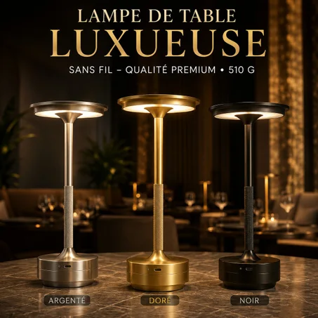 Lampe de Table Luxueuse Sans Fil – Qualité Premium • 510 g