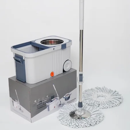 Spin Mop Pro 360° avec Seau Essoreur + Tête de Rechange