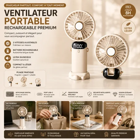Mini Ventilateur Sans Fil Ultra Compact