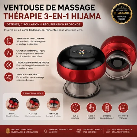 Ventouse de Massage 3-en-1 Hijama