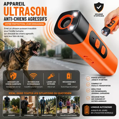 Appareil ultrason anti-chiens agressifs