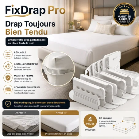 FixDrap Support Réglable pour Drap Housse