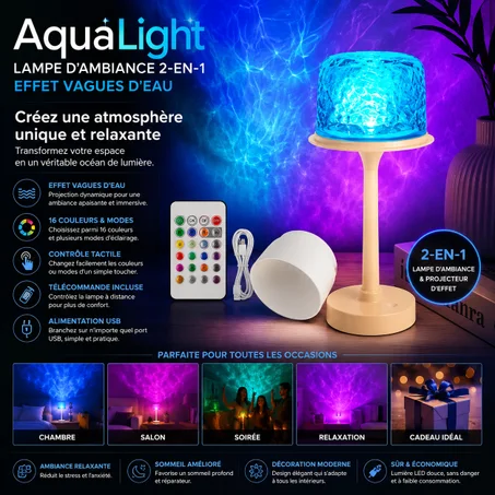 AquaLight Lampe d’Ambiance 2-en-1