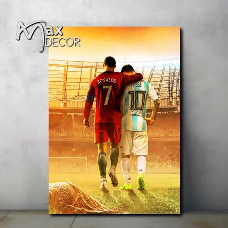 لوحة مطبوعة cristiano messi البلايستيشن 4 والحاسوب