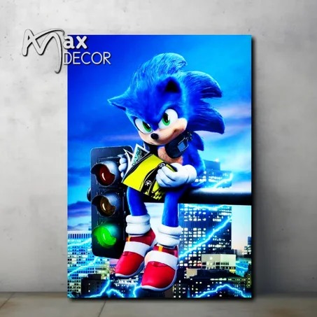 لوحة مطبوعة Sonic البلايستيشن والحاسوب v1