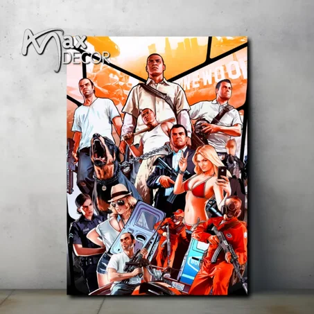 لوحة مطبوعة GTA5 البلايستيشن والحاسوب v3