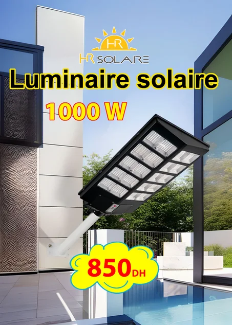 Luminaire solaire 1000W – Éclairage puissant sans électricité