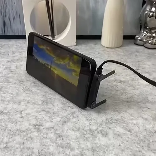 حامل هاتف قابل للطي MAX بقدرة 240 واط مع كابل بيانات | شحن سريع مزدوج Type-C، كابل مضفّر، متوافق مع عدة هواتف، ونقل بيانات USB.