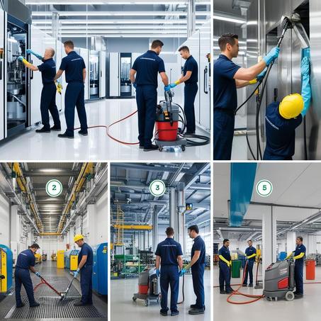 Nettoyage professionnel en zone industrielle