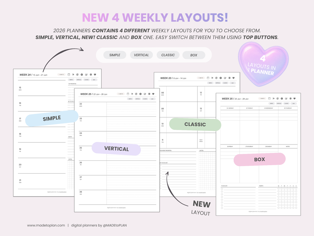 2026 Planner BUBBLE Tabs