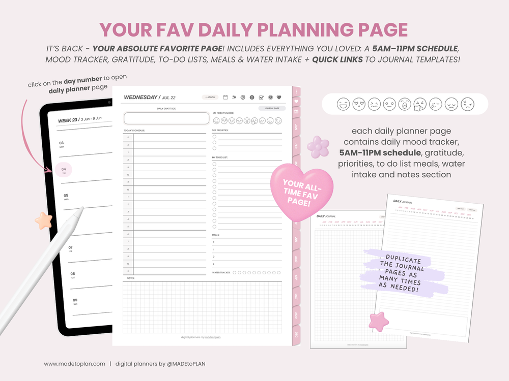 2026 Planner BLUSH Tabs