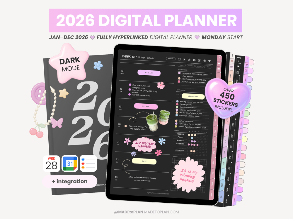 2026 Planner DARK MODE