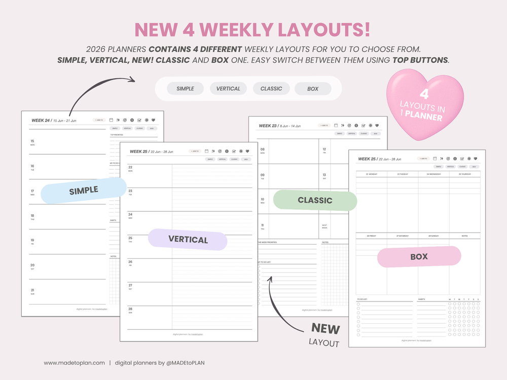 2026 Planner PASTEL Tabs