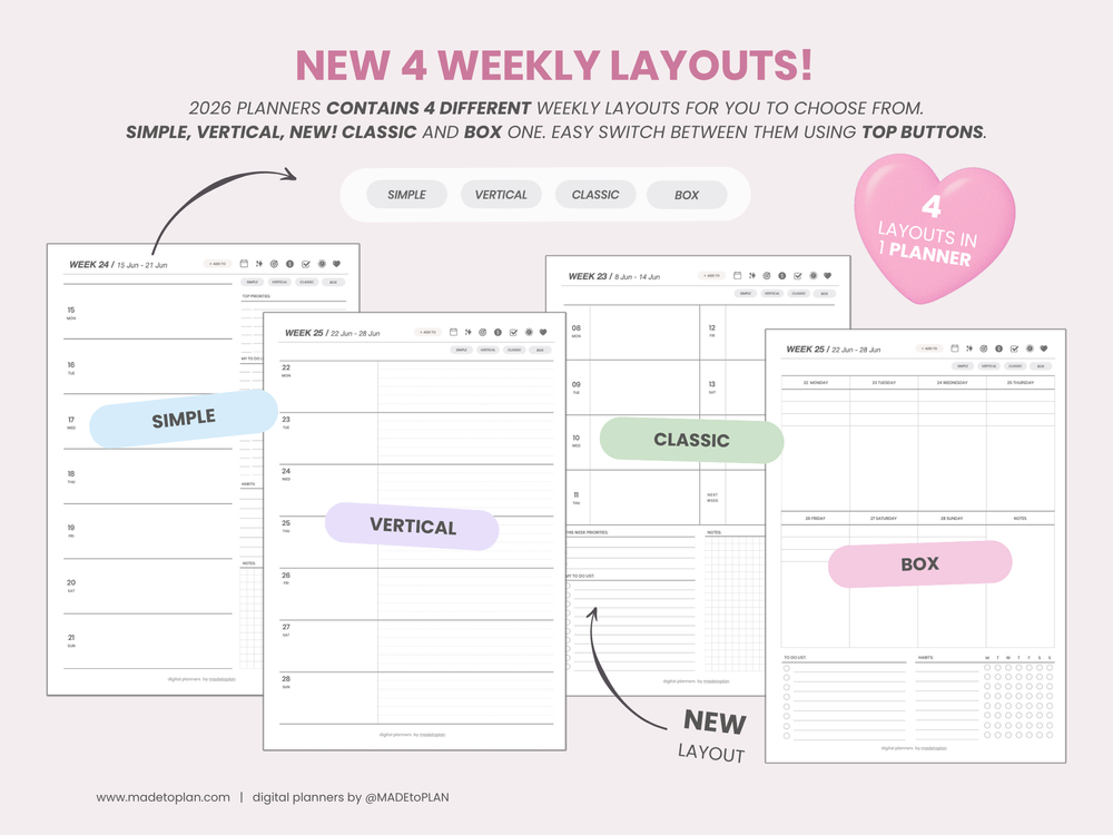 2026 Planner BLUSH Tabs