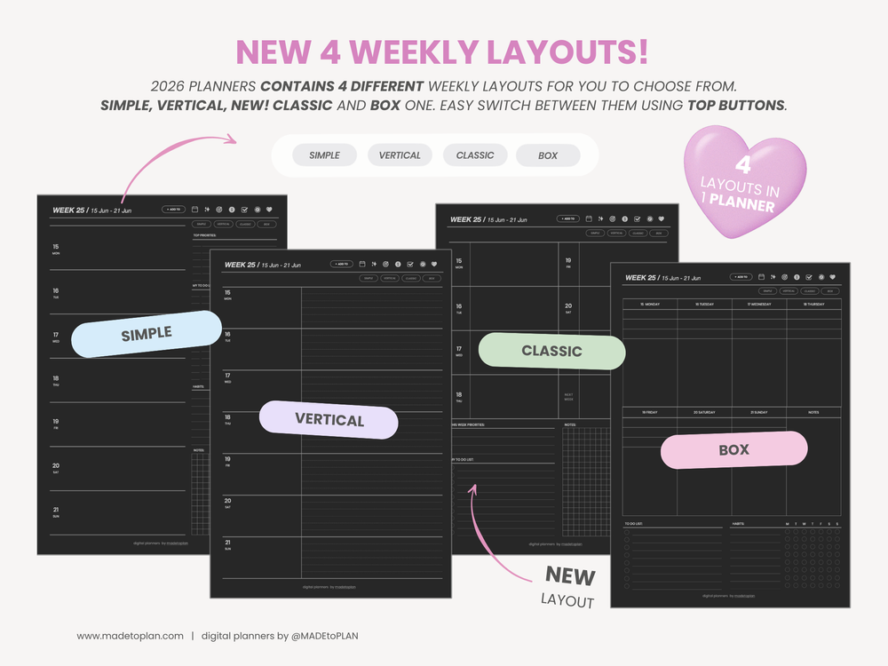 2026 Planner DARK MODE