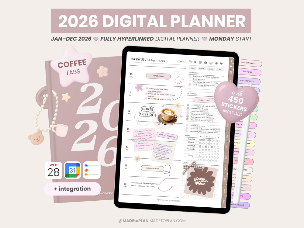 2026 Planner COFFEE Tabs