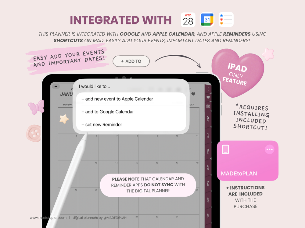 2026 Planner BURGUNDY Tabs