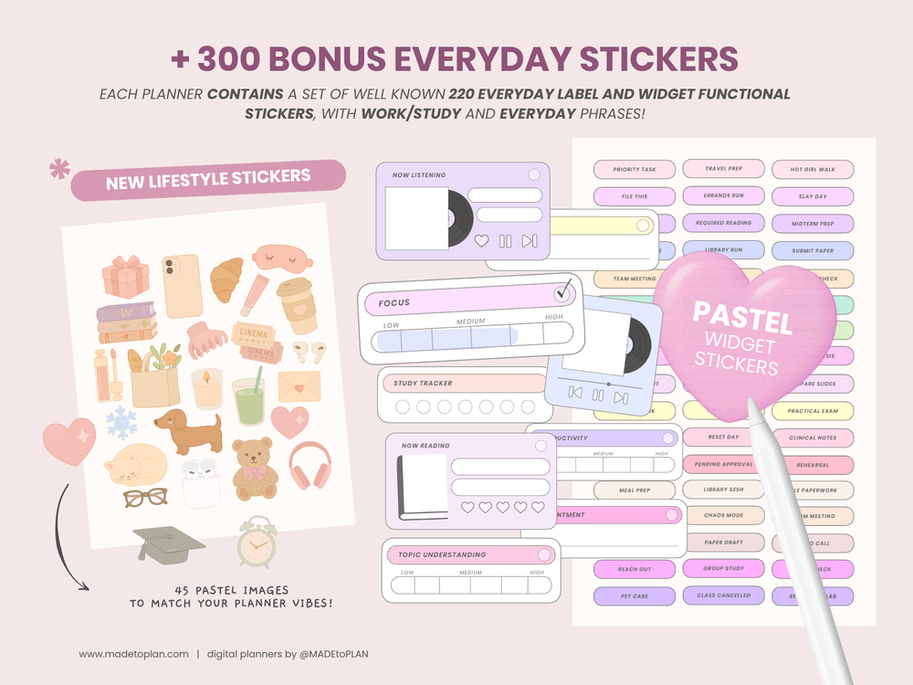 2026 Planner BURGUNDY Tabs