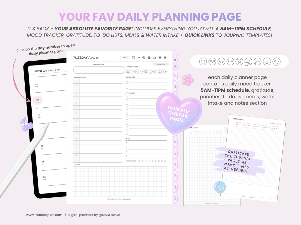 2026 Planner BUBBLE Tabs