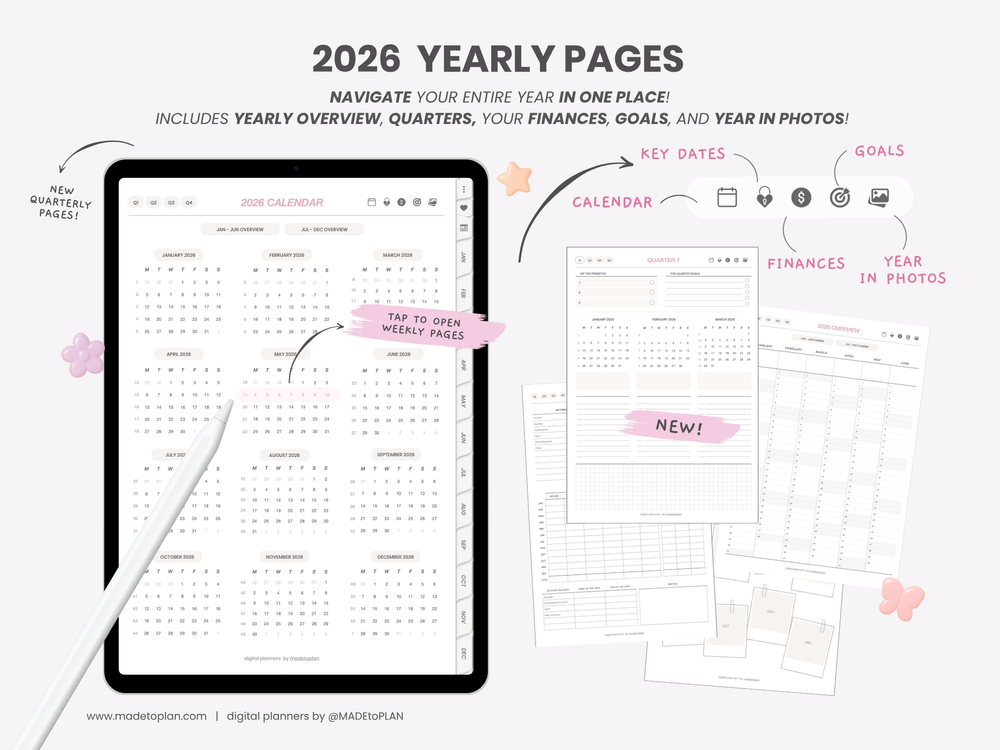 2026 Planner MINIMAL Tabs