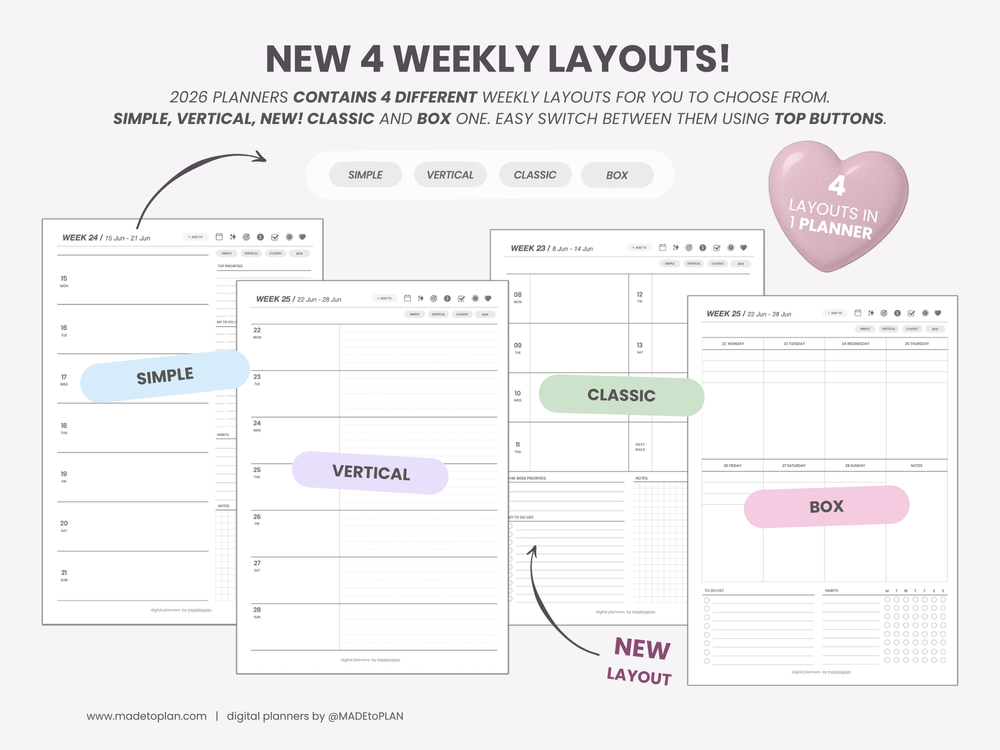 2026 Planner MINIMAL Tabs