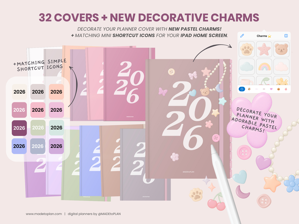 2026 Planner BURGUNDY Tabs