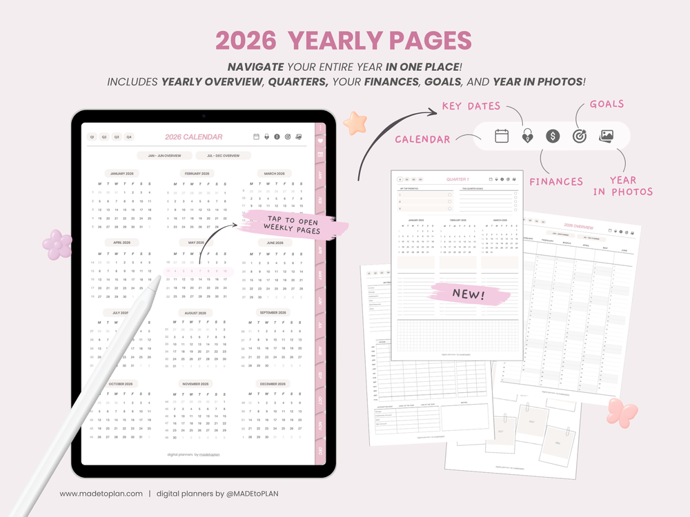 2026 Planner BLUSH Tabs