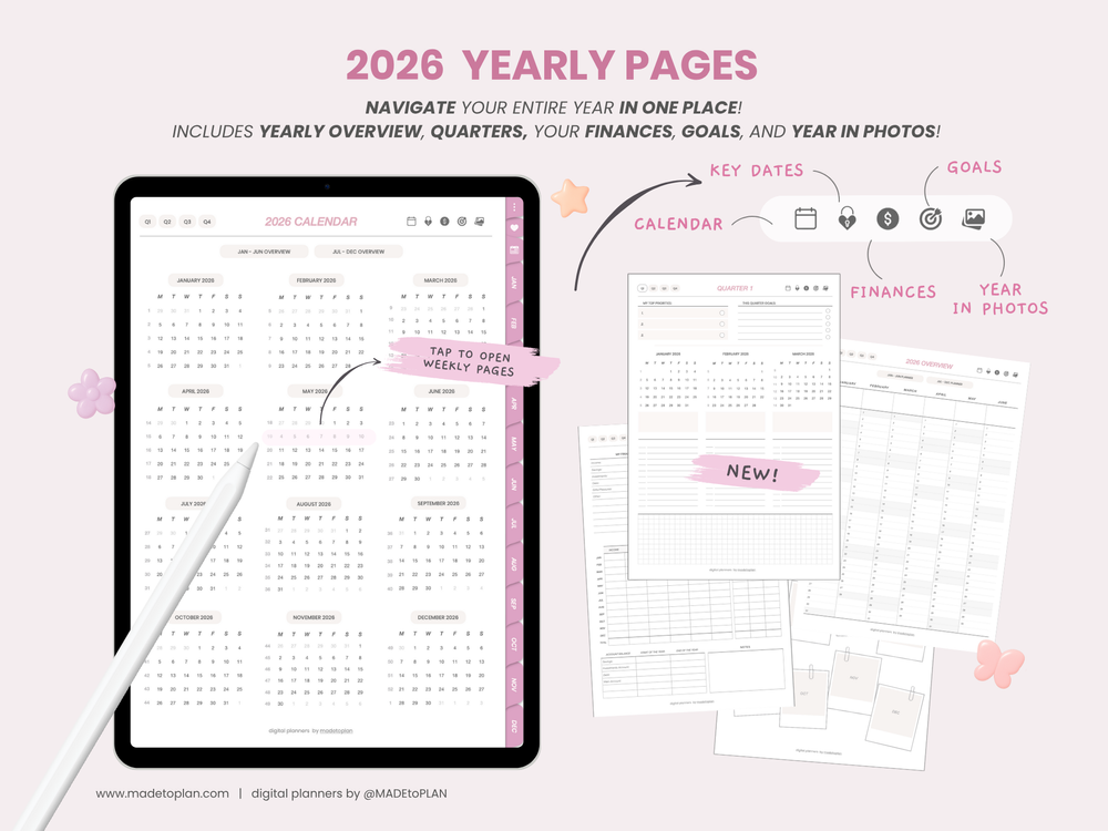 2026 Planner BUBBLEGUM Tabs