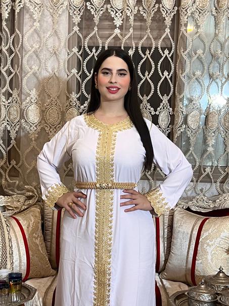 قفطان مغربي من ثوب كريب كوريا بخدمة المعلم - ستايل ستاندار