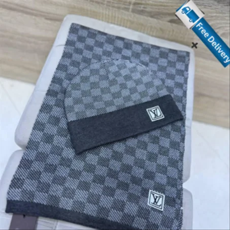 قبعة صوف   وشاح LV من الكشمير